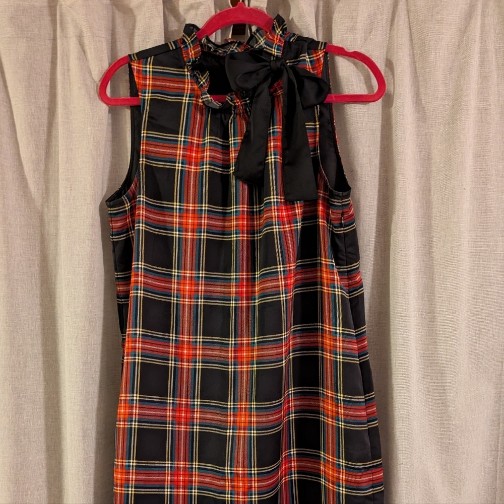 J.crew Tartan Sleeveless Dress with Bow - Picture 2 of 10